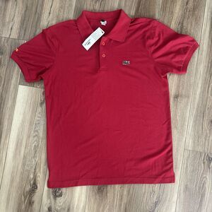 Lacoste Women’s Polo Shirt XXL w/ Tags PF168E Red Stretch Piqué Authentic